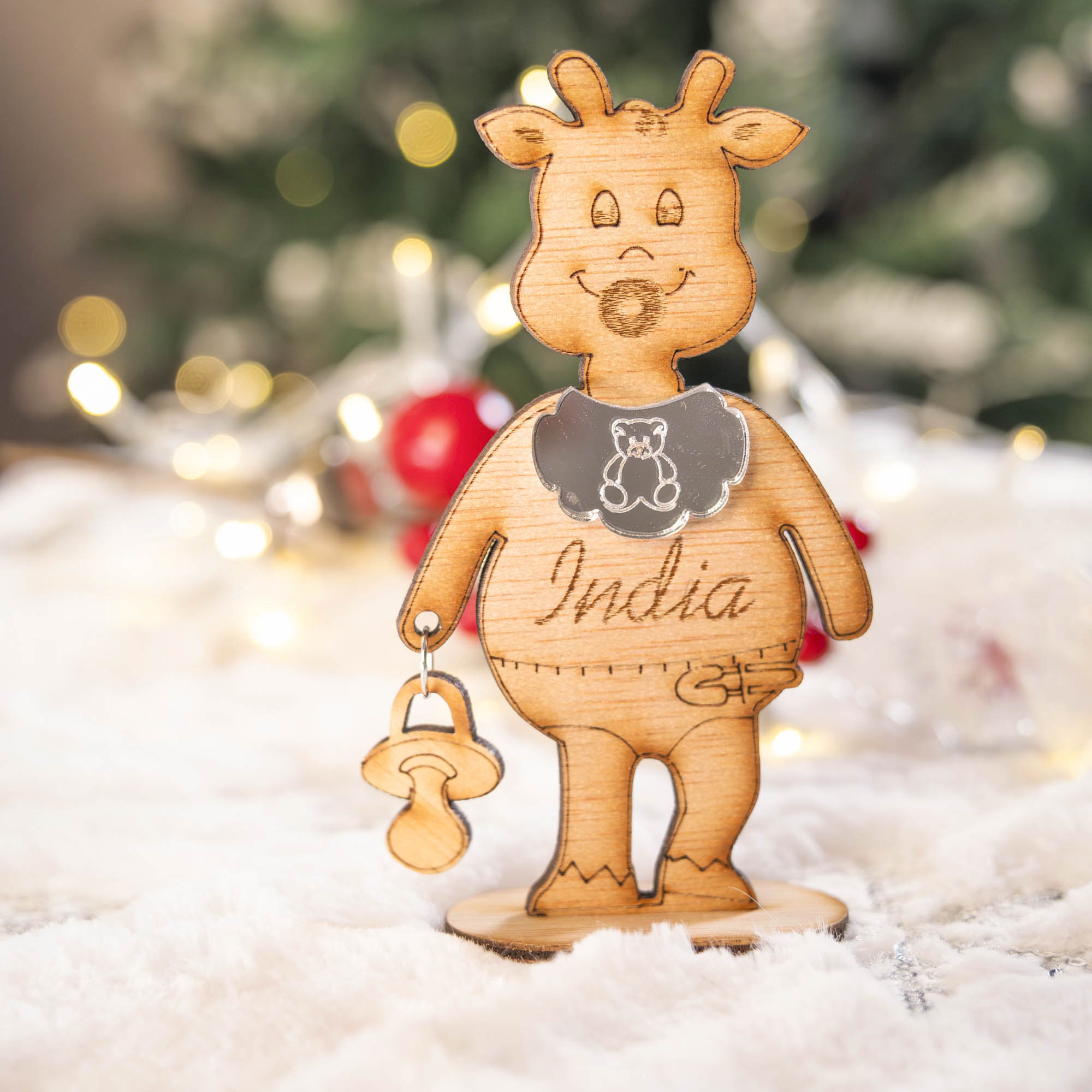 Reno bebé con nombre (individual)