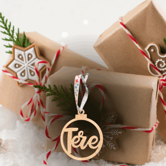 Pack de bolas de Navidad en madera – 10 unidades personalizables