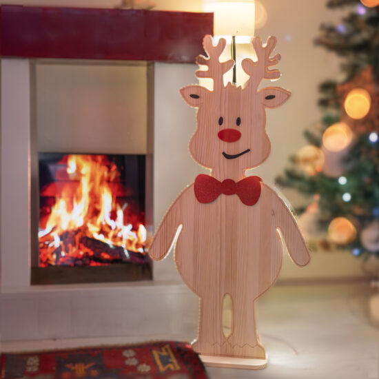 Reno gigante con luces de 1,20m personalizado