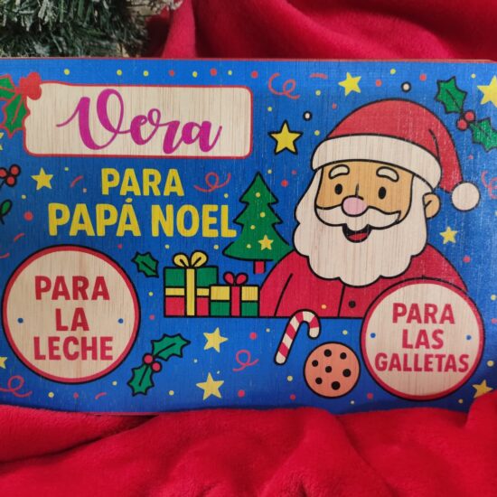 Bandeja de Papá Noel personalizada con nombre – Para dejar la leche y las galletas